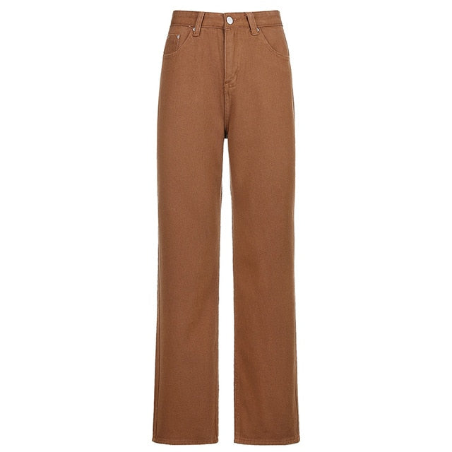 Y2K High Waisted Straight Leg Jeans