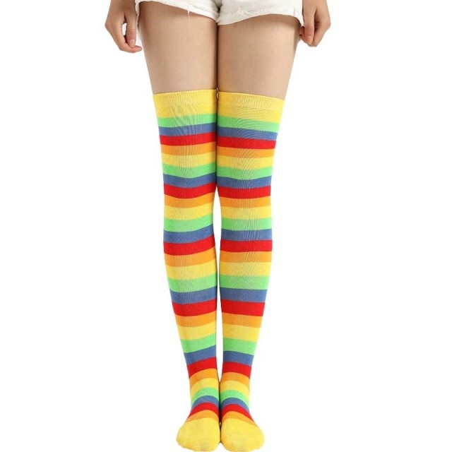 Thigh Long Rainbow Socks