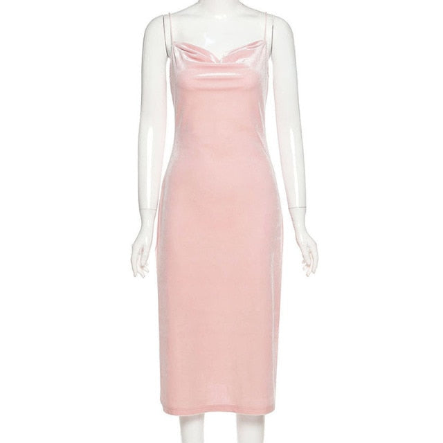 Loose Pink Party Midi Dress