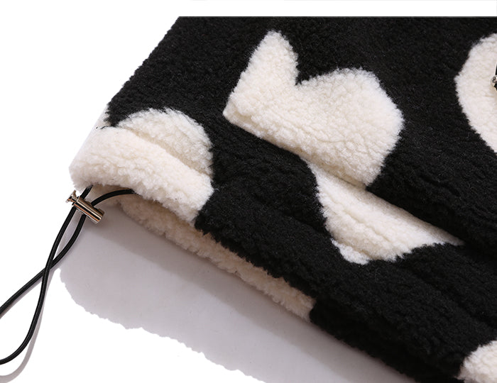 Oversized Hearts Sherpa Coat