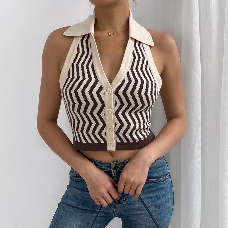 Knitted Striped Vest