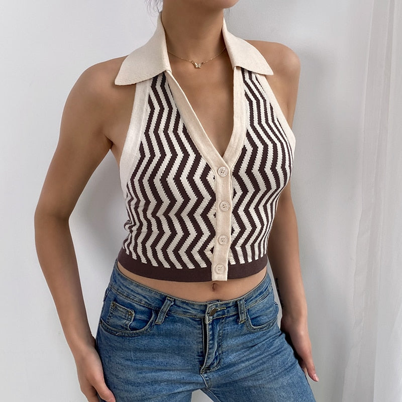Knitted Striped Vest