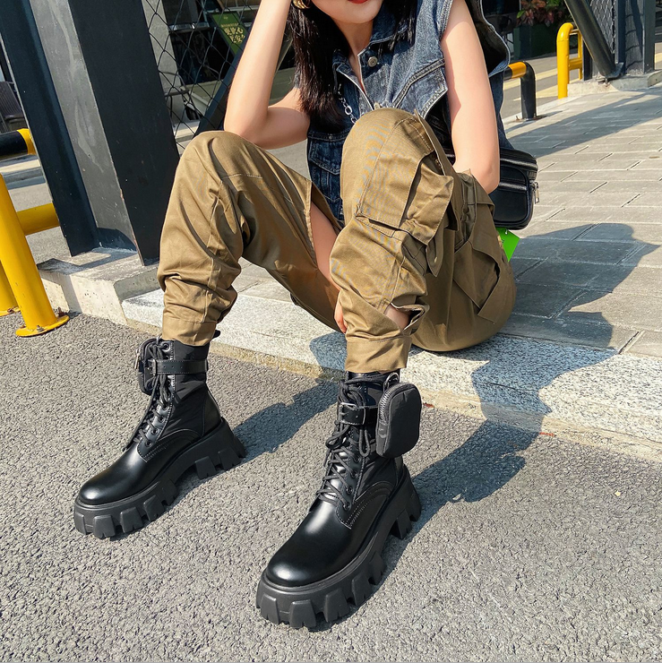Vegan Leather Boot With Bag