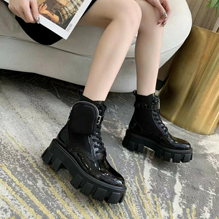 Vegan Leather Boot With Bag