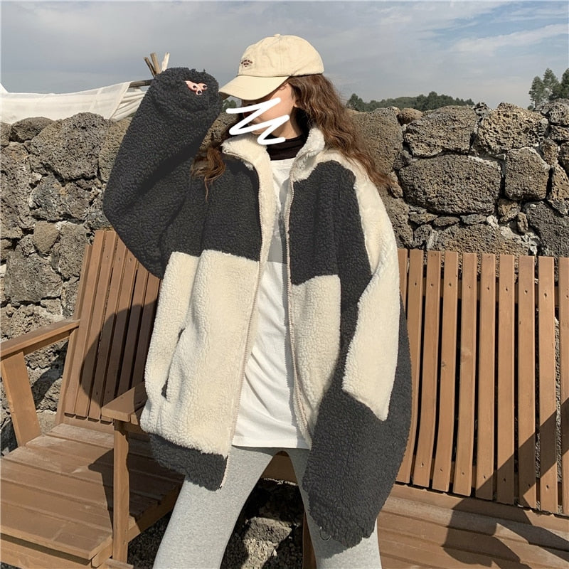Two Tone Vegan Fur Jacket