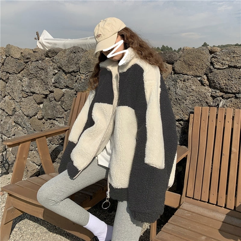 Two Tone Vegan Fur Jacket