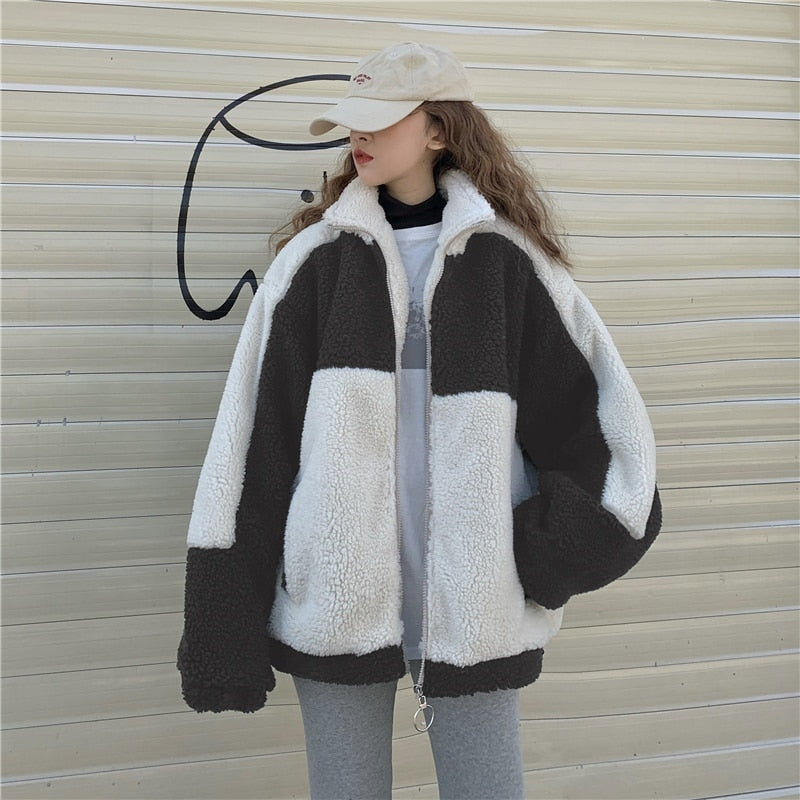 Two Tone Vegan Fur Jacket
