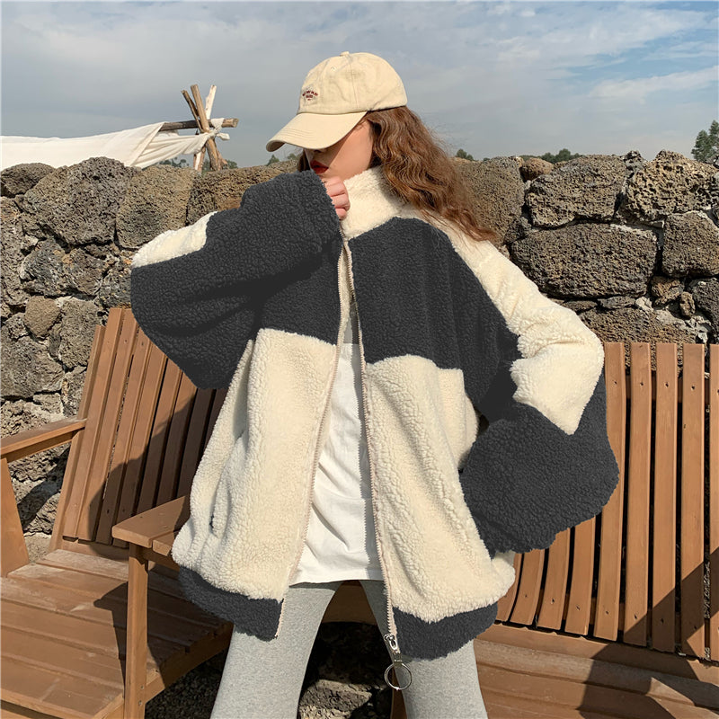 Two Tone Vegan Fur Jacket