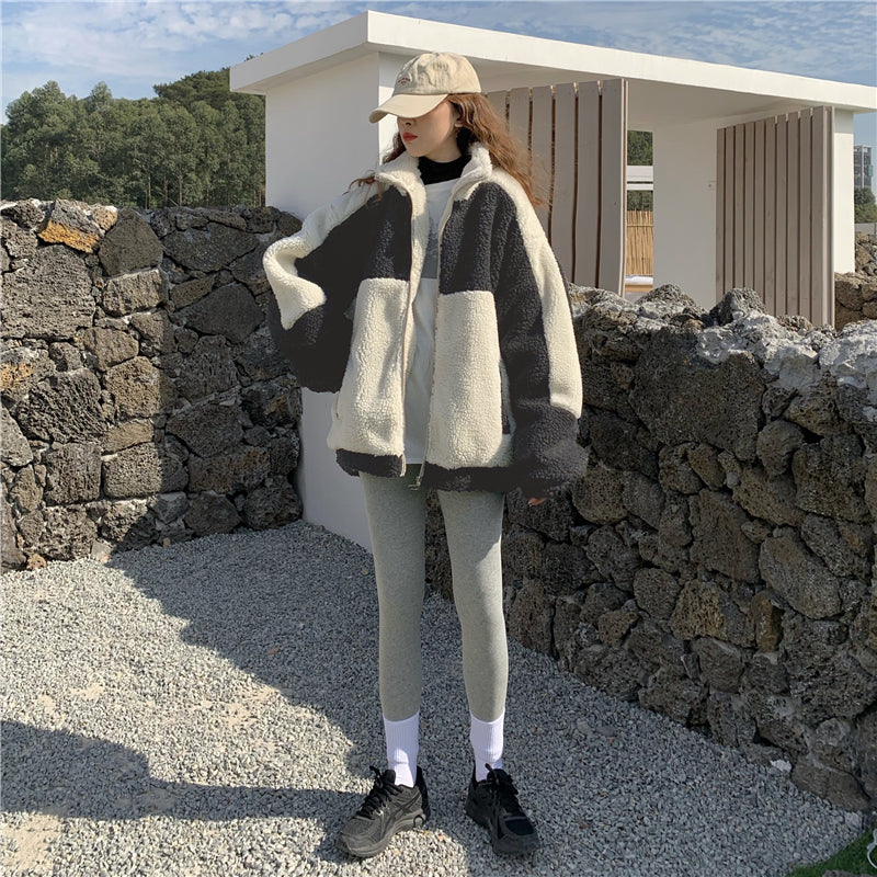 Two Tone Vegan Fur Jacket