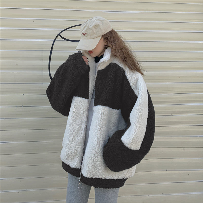 Two Tone Vegan Fur Jacket