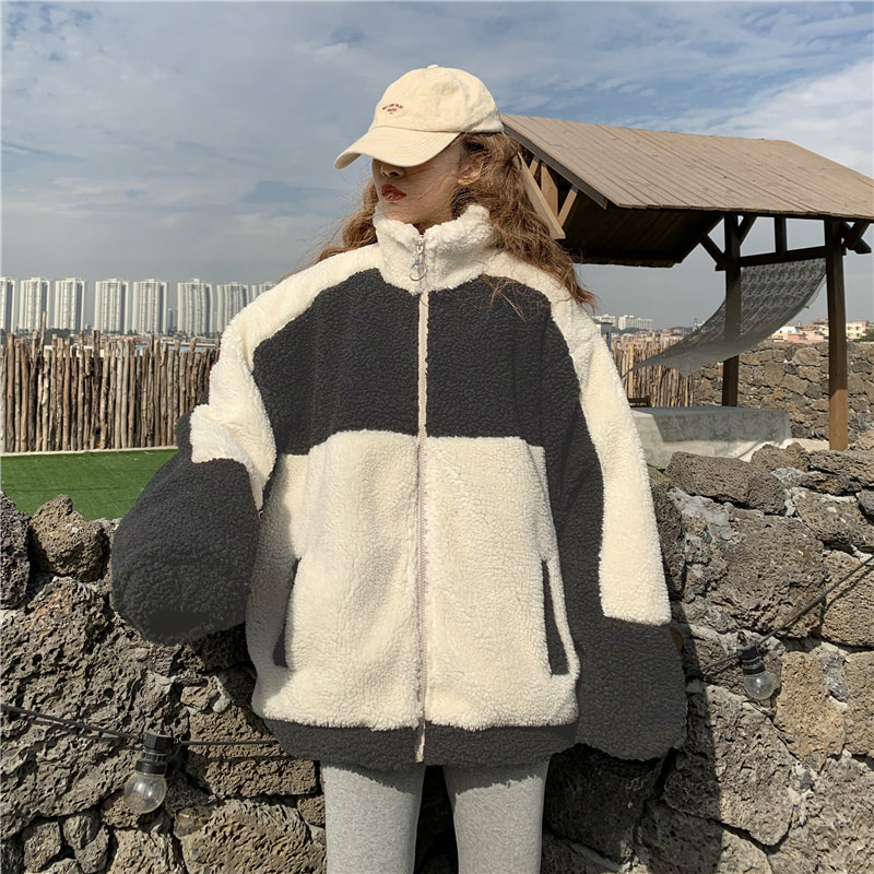 Two Tone Vegan Fur Jacket