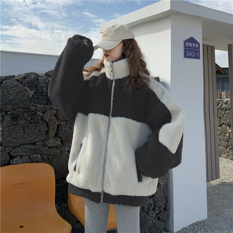 Two Tone Vegan Fur Jacket