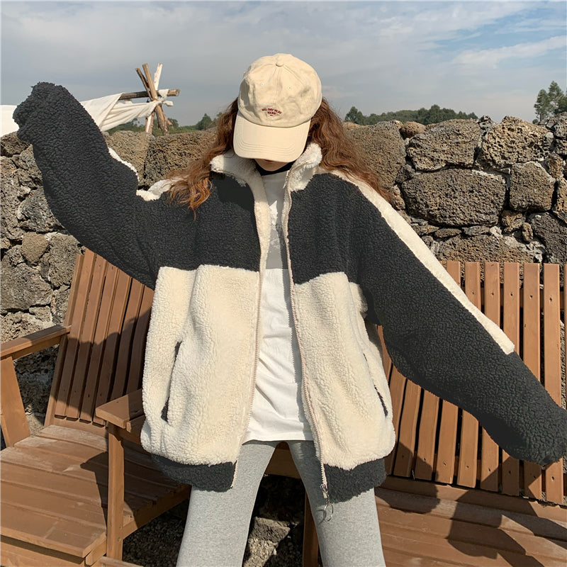 Two Tone Vegan Fur Jacket