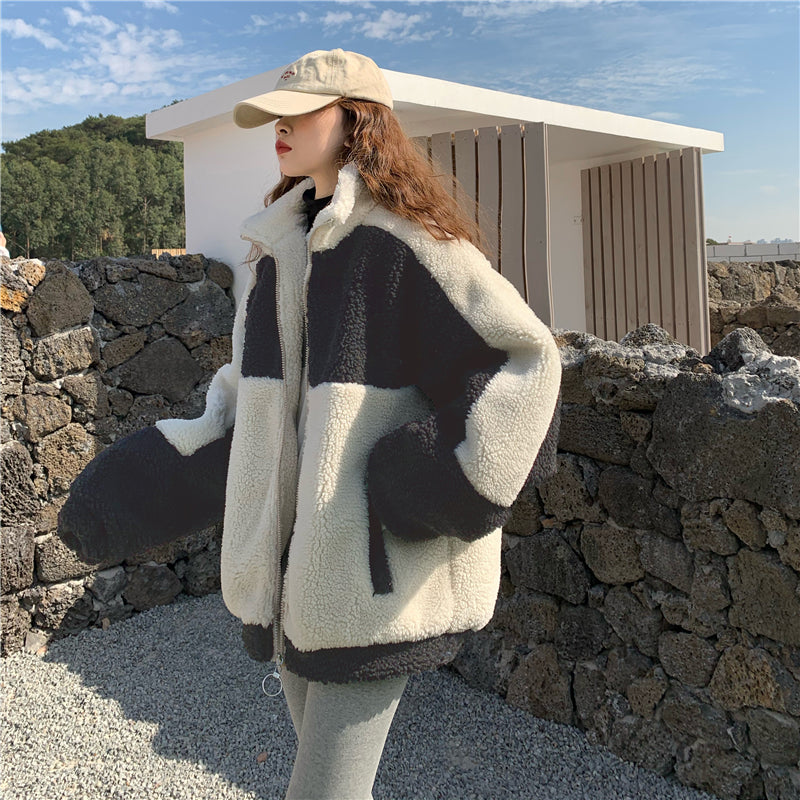 Two Tone Vegan Fur Jacket