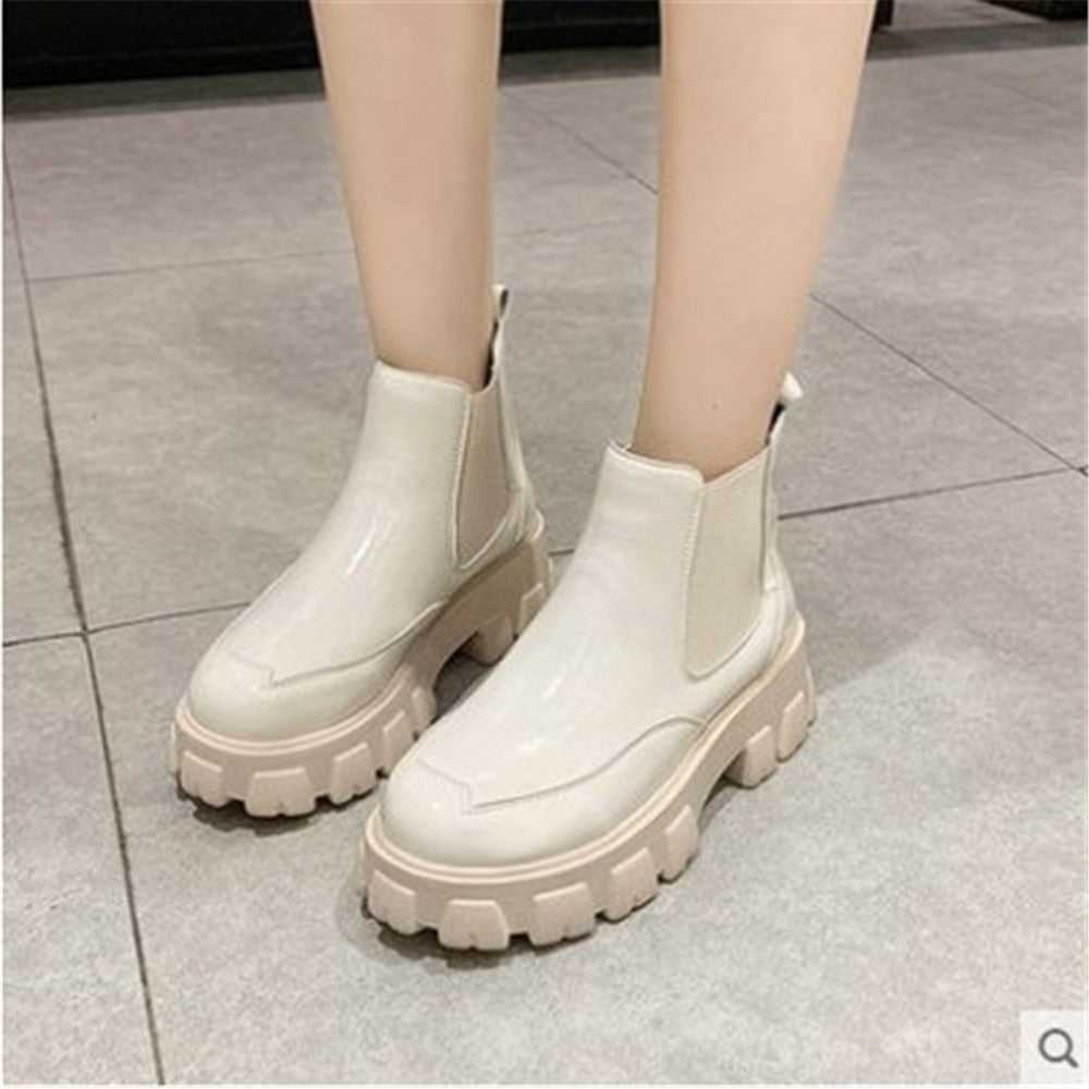 Slip On Platform Ankle Boots