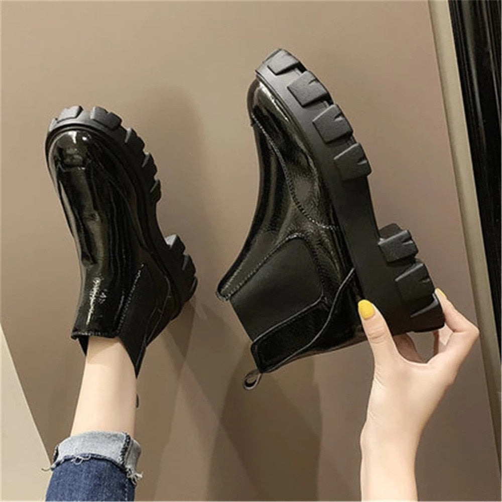 Slip On Platform Ankle Boots