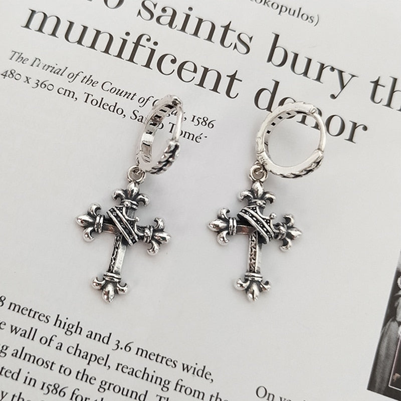 Silver Cross Earrings