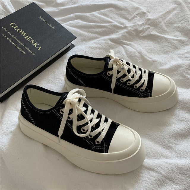 Round Head Tennis Platform Sneakers
