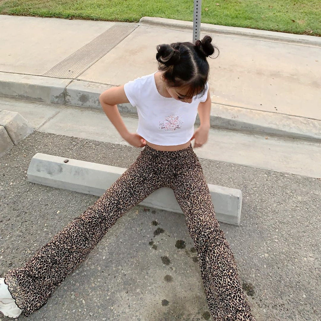 Pink Hearts Bell Bottom Trousers