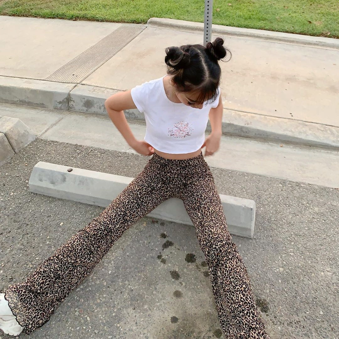 Pink Hearts Bell Bottom Trousers