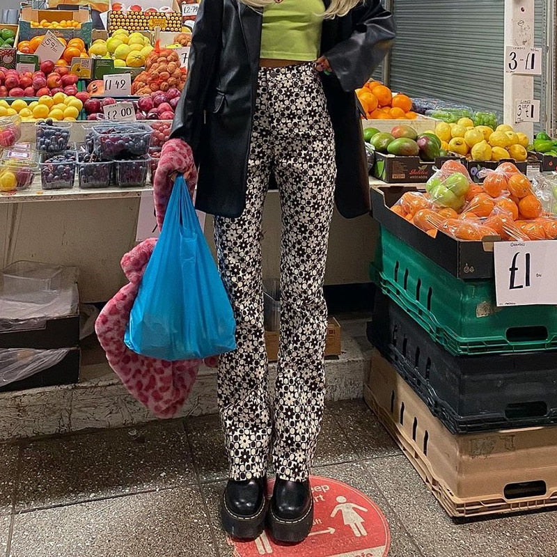Pink Hearts Bell Bottom Trousers