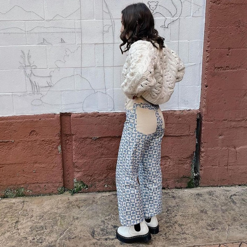 Pink Hearts Bell Bottom Trousers