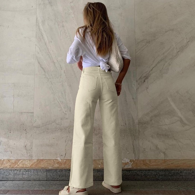 Y2K High Waisted Straight Leg Jeans