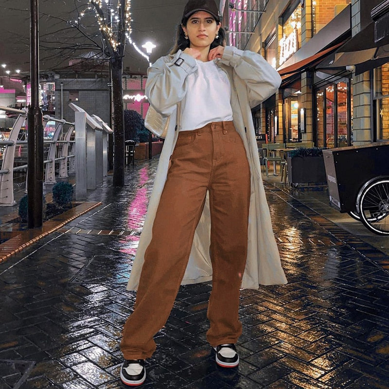 Y2K High Waisted Straight Leg Jeans