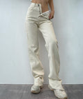 Flared And Split High Waisted Casual Jeans