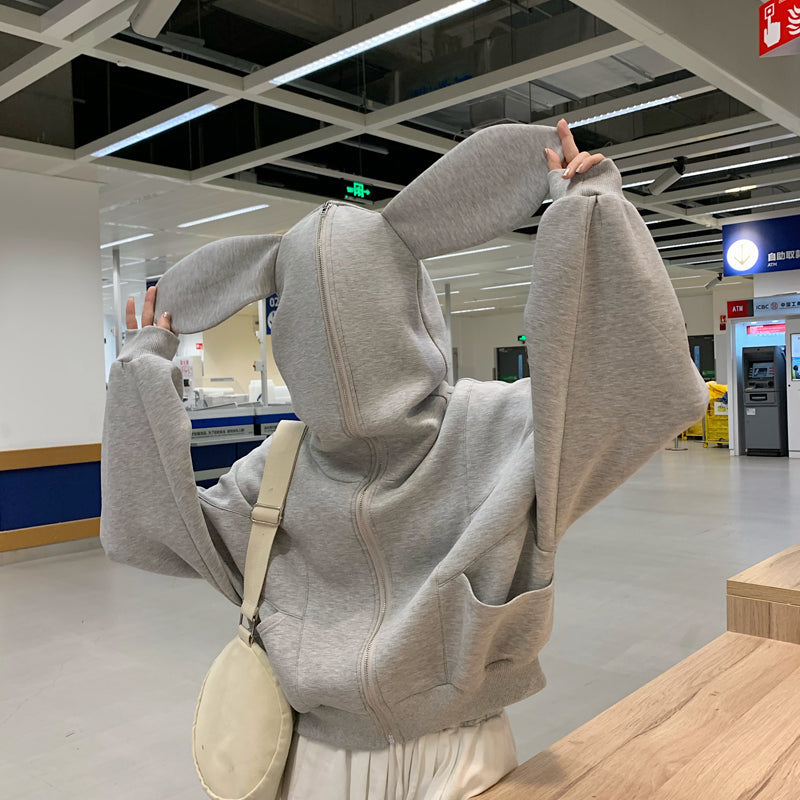 Bunny Ears Zip Up Hoodie