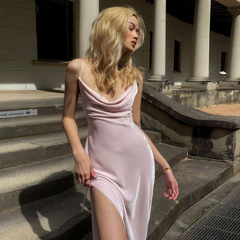 Loose Pink Party Midi Dress