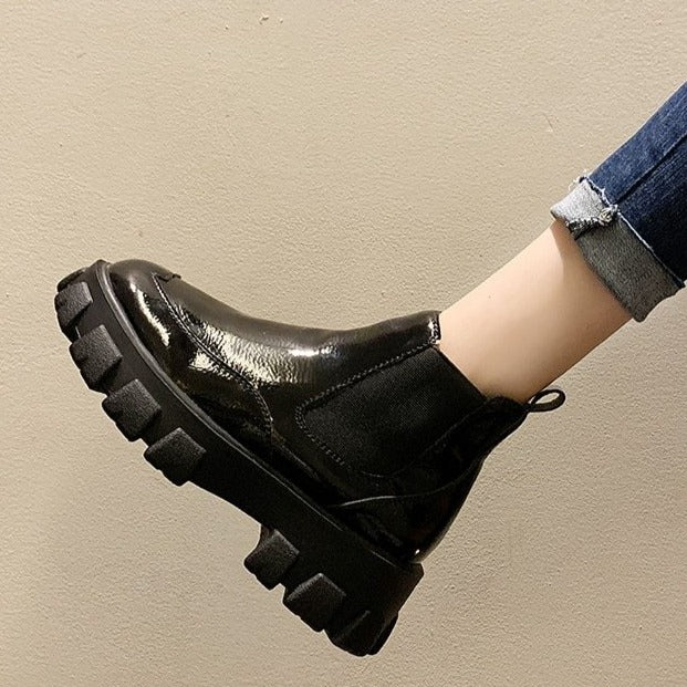 Slip On Platform Ankle Boots