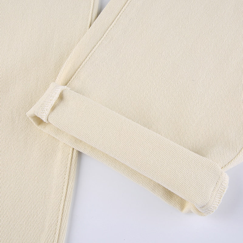 Wide Leg White Overalls Jeans