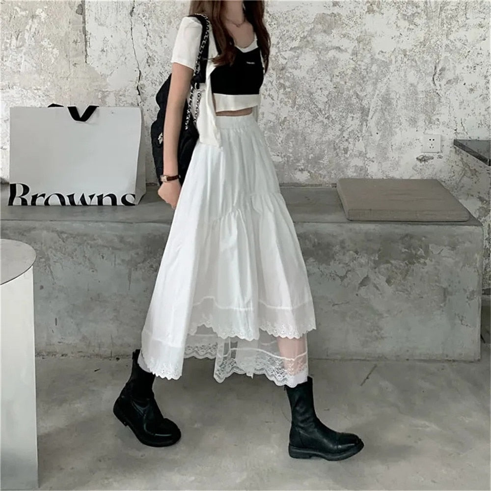 Irregular Pleated Midi Skirt