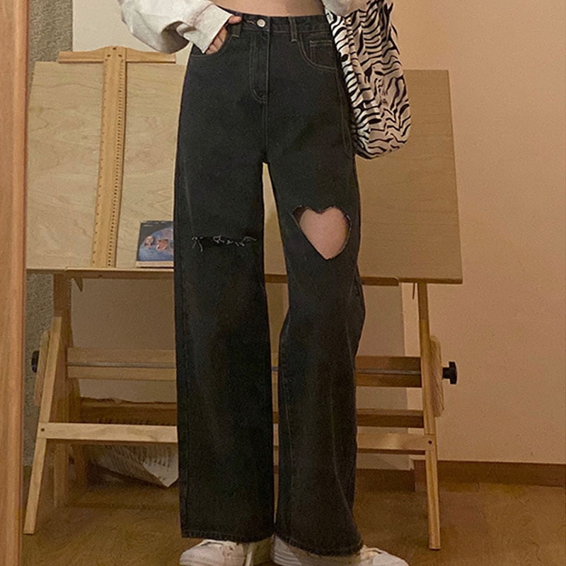 Heart Cut Mom Jeans