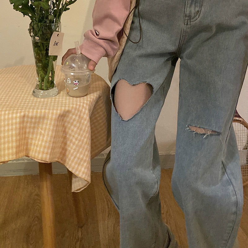 Heart Cut Mom Jeans