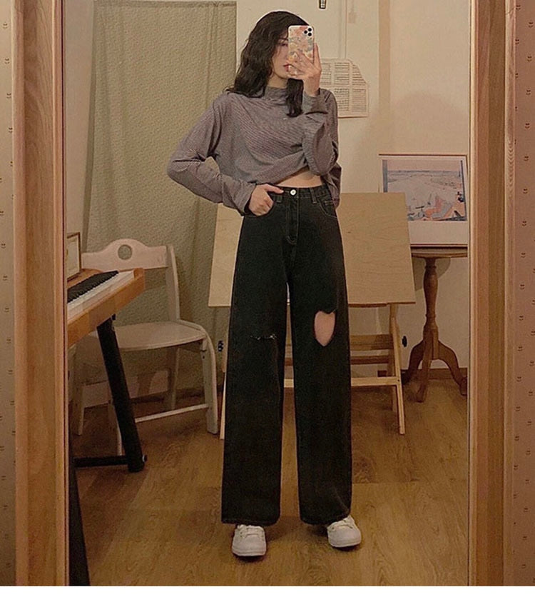 Heart Cut Mom Jeans