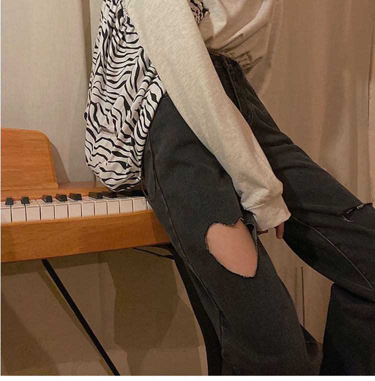 Heart Cut Mom Jeans