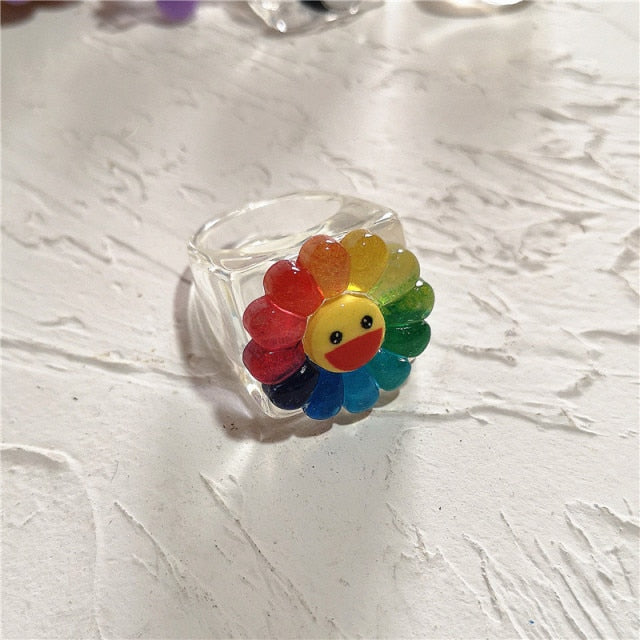 Resin Rainbow Ring