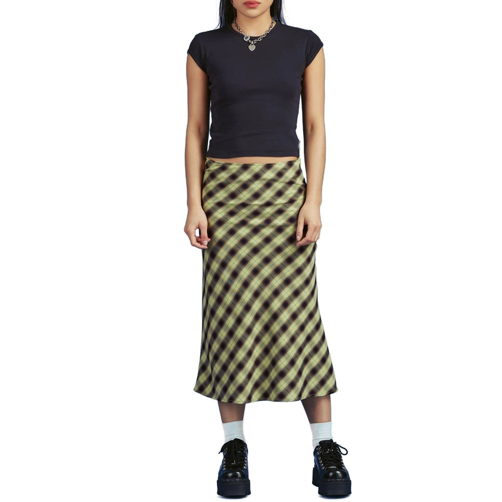 Vintage 90s Plaid High Waist Maxi Skirt