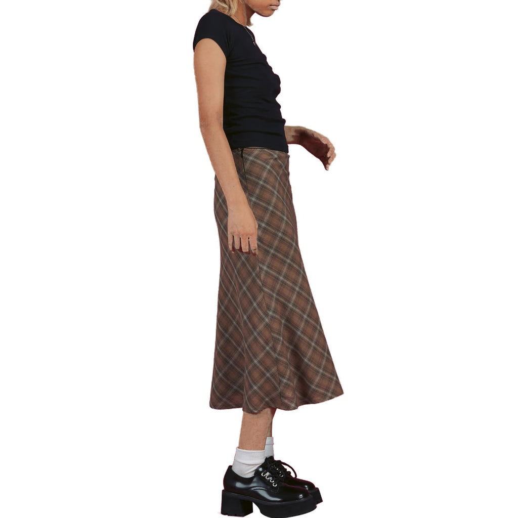 Vintage 90s Plaid High Waist Maxi Skirt
