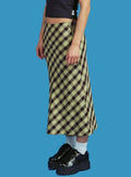 Vintage 90s Plaid High Waist Maxi Skirt