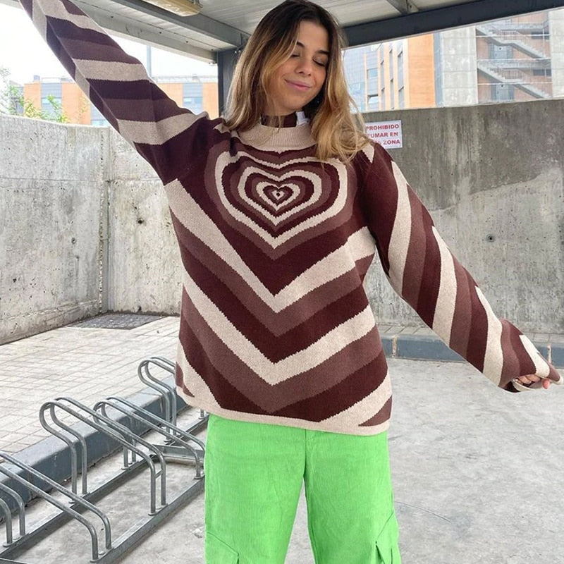 Knitted Powerpuff Heart Sweater