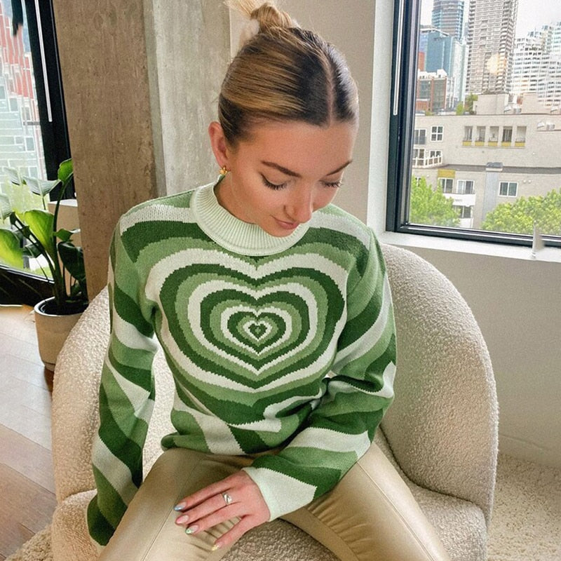 Knitted Powerpuff Heart Sweater