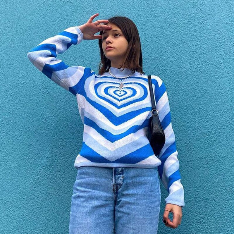 Knitted Powerpuff Heart Sweater
