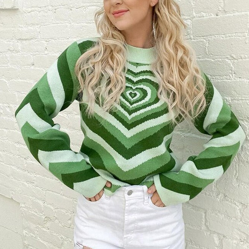 Knitted Powerpuff Heart Sweater