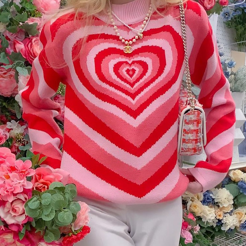 Knitted Powerpuff Heart Sweater
