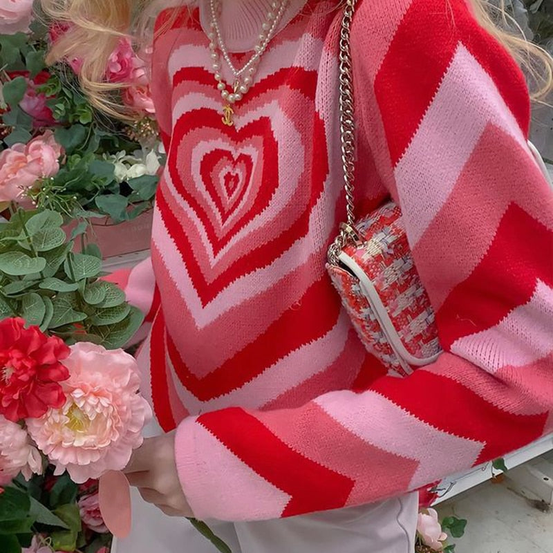 Knitted Powerpuff Heart Sweater