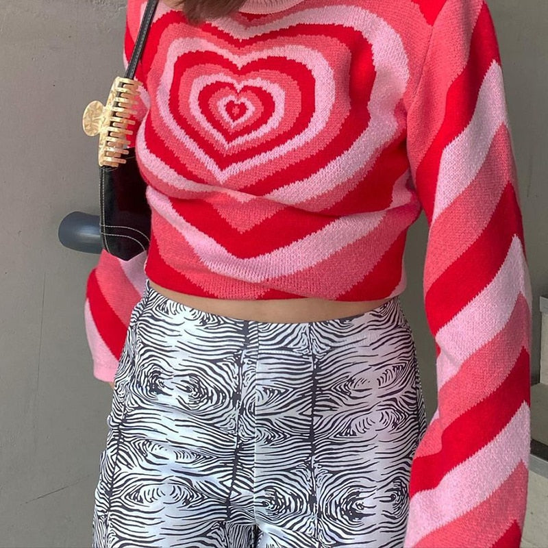 Knitted Powerpuff Heart Sweater