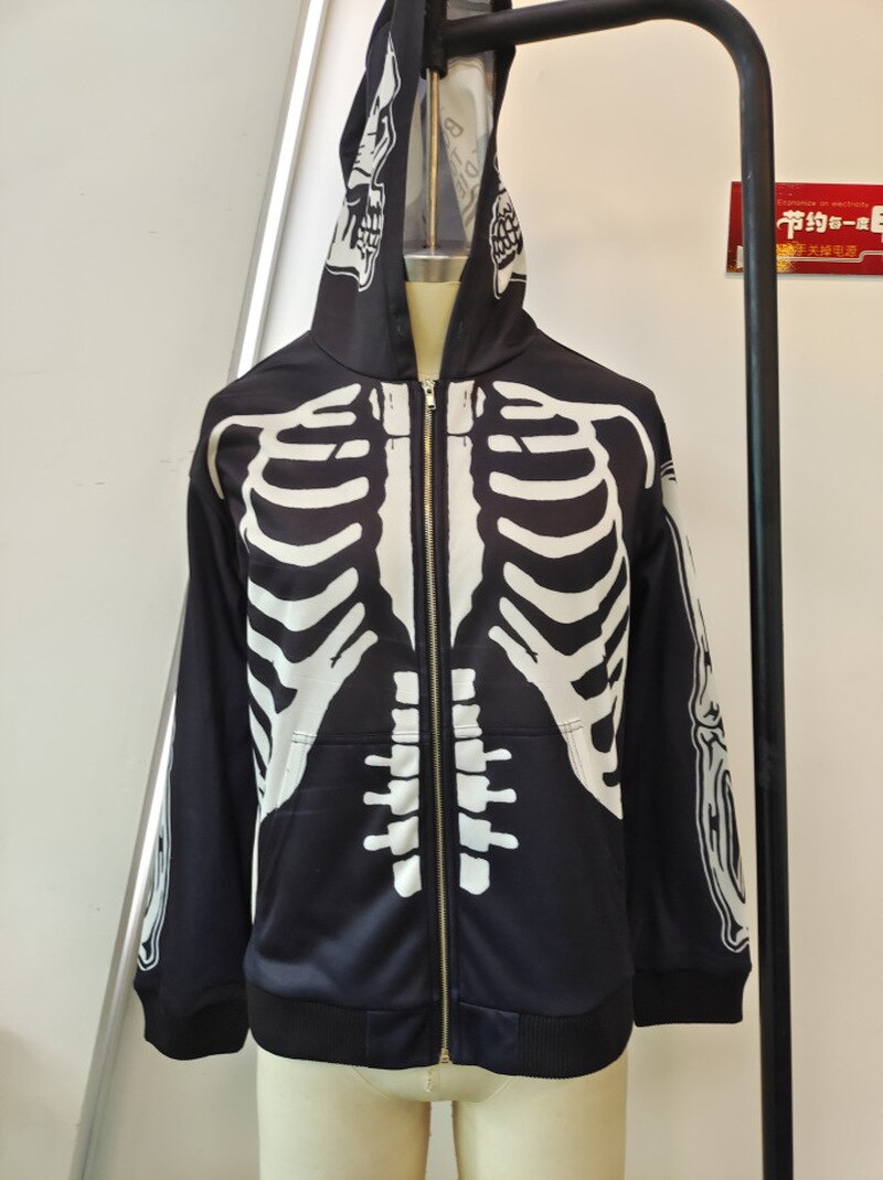 Skeleton Zip Up Hoodie